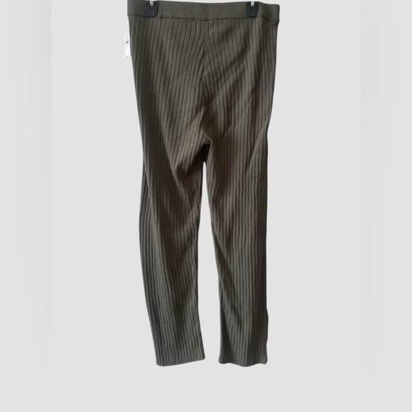 GAP Flare Ribbed Lounge Pants Olive Green Size X-Large Side Slits NWT - Picture 6 of 9